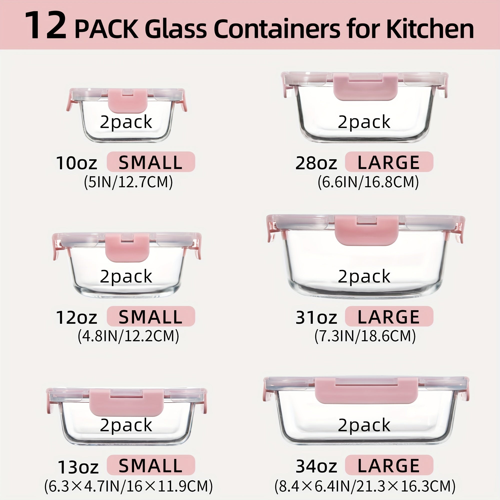 Smart 24pcs Glass Meal Prep Container Set – leak-resistant reusable meal prep, 24pcs 12 Lids 12 Glass Bowl Borosilicate Glass Food Storage Containers with Airtight Lids, designed for American homes, daily convenience and practical gifting