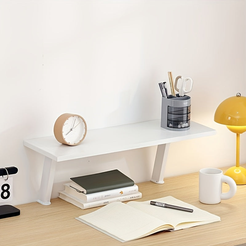 Compact 1pc Adjustable Home Storage Rack – durable multi-purpose storage, 1pc White Wooden Floating Desk Shelf - Rectangular No-Drill Countertop Organizer with Multiple Levels, designed for American homes, daily convenience and practical gifting