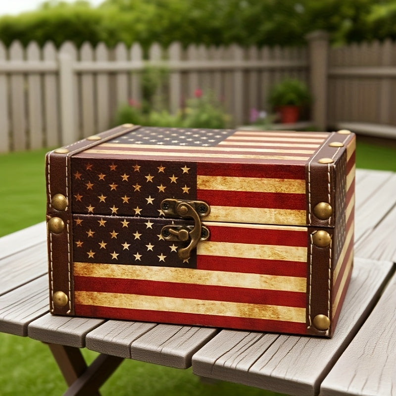 Storage Bins – Vintage Scandinavian Floral Wooden Storage Box Outdoor Patio Storage Box