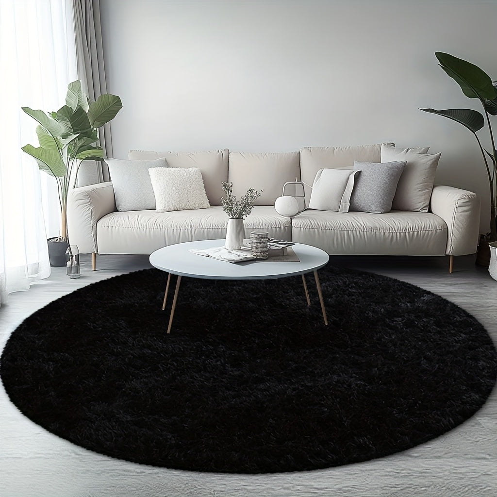 Area Rug – A Cozy Round Shaggy Rug Is Perfect for The Bedroom, While a Soft And Fluffy Round