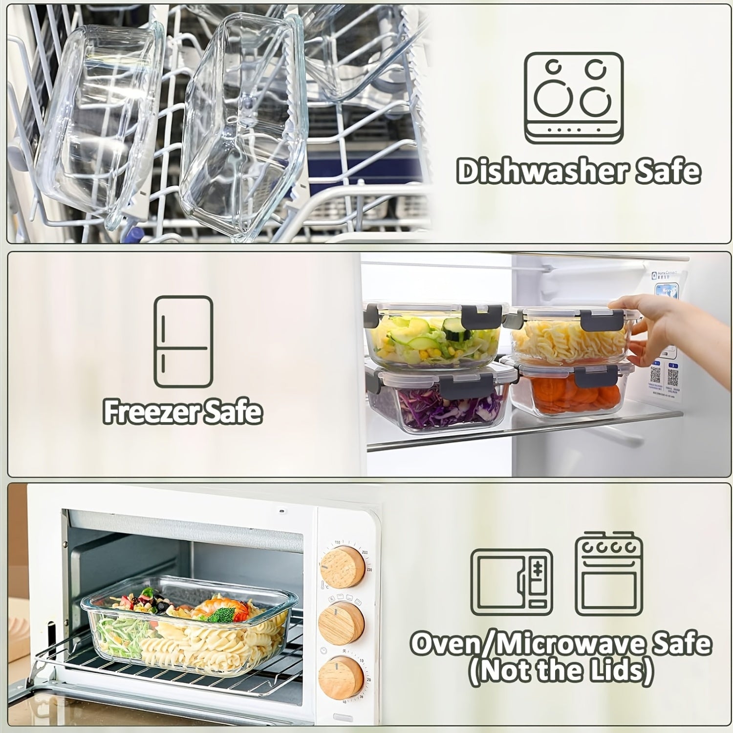 Multi-Purpose 24pcs Glass Meal Prep Container Set – leak-resistant lids, reusable kitchen meal-prep storage, designed for American kitchens, pantries, apartments, home organization, daily use and practical gifting