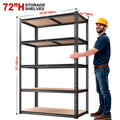 72"/60"H Garage Shelving Storage Shelves 5-Tier, 72" H X 35.5" W X 16" D, 2000LBS Capacity Heavy Duty Adjustable Storage Shelve for Closet, Pantry & Garage Organization, with Gloves & Hammer, Easy Assembly Required, Garage Storage