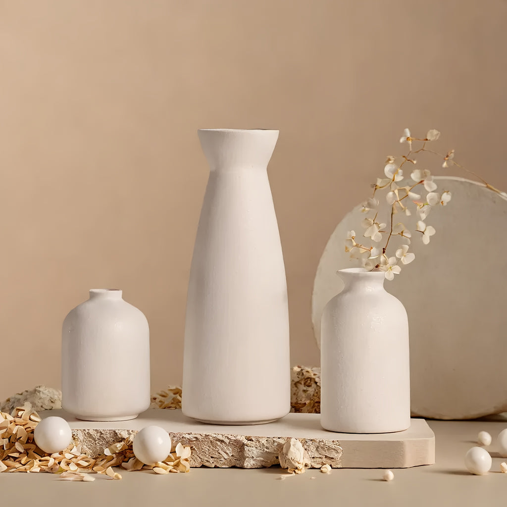 Versatile 3pcs Ceramic Flower Vase – stylish tabletop accent, versatile floral display, designed for American kitchens, pantries, apartments, home organization, daily use and practical gifting