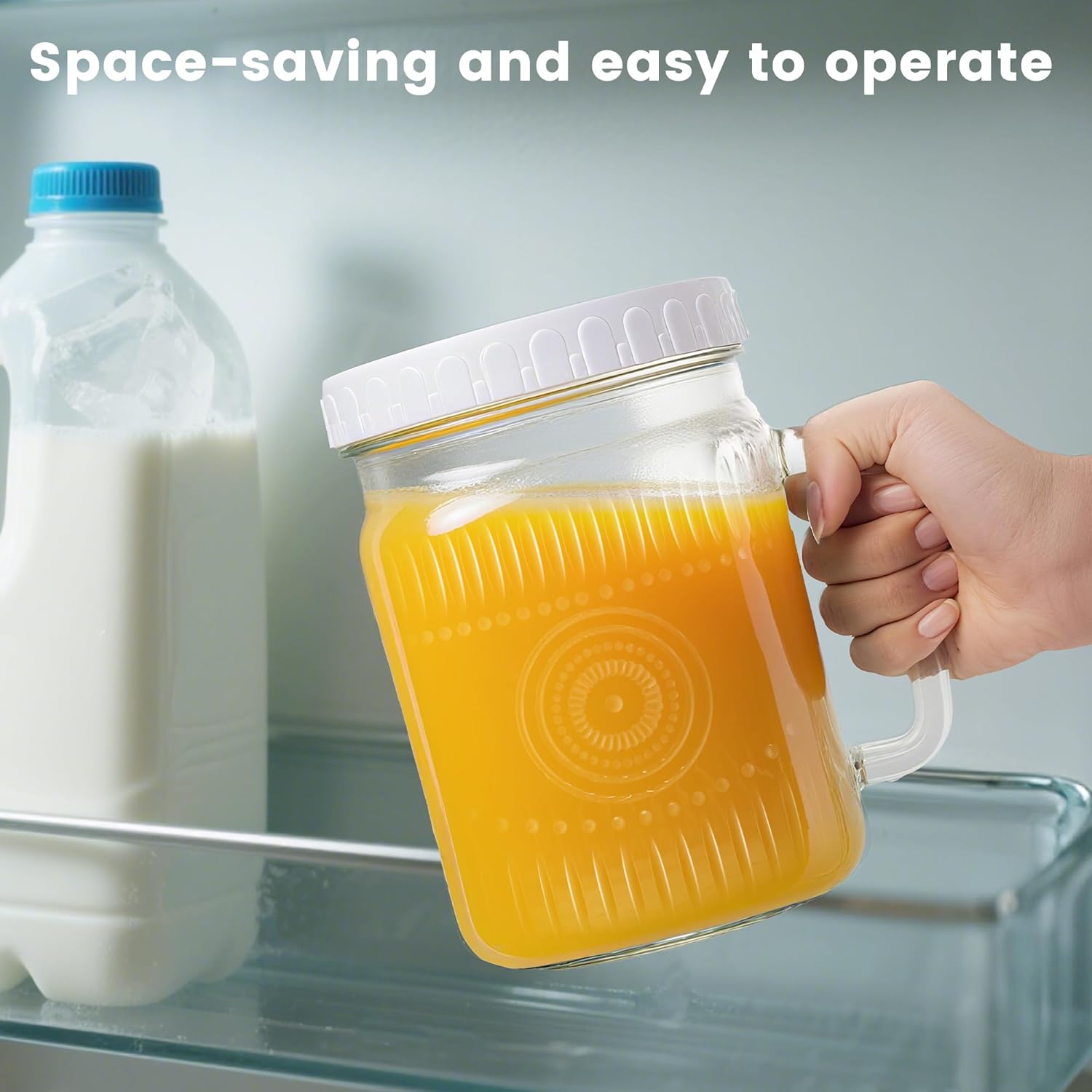 Space-Saving 74 Oz Mason Jar Set – clear reusable pantry storage, Amzcku 2 Set of Large Glass Mason Jars 74 Oz Wide Opening with Lid, designed for American homes, daily convenience and practical gifting