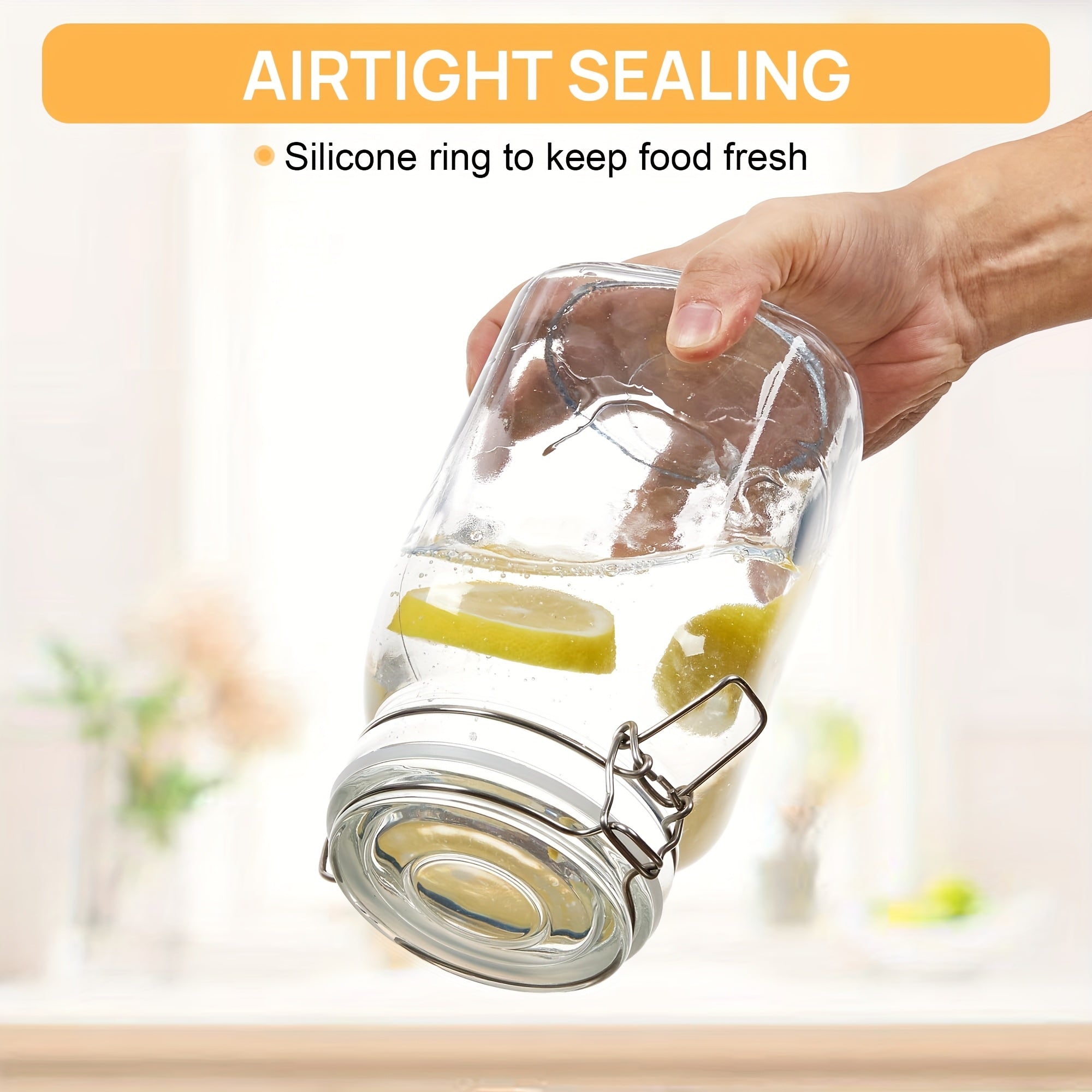 Space-Saving 50Oz Mason Jar Set – clear reusable pantry storage, 50Oz Airtight Glass Jars with Lids 3pcs Food Storage Canisters for Kitchen And Pantry, designed for American homes, daily convenience and practical gifting