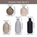 Compact 5pcs Ceramic Flower Vase – tabletop floral display and modern home decor, 5pcs TOMNK Ceramic Flower Vases Large Farmhouse Style Table Vases Vintage Cylinder, designed for American homes and practical gifting