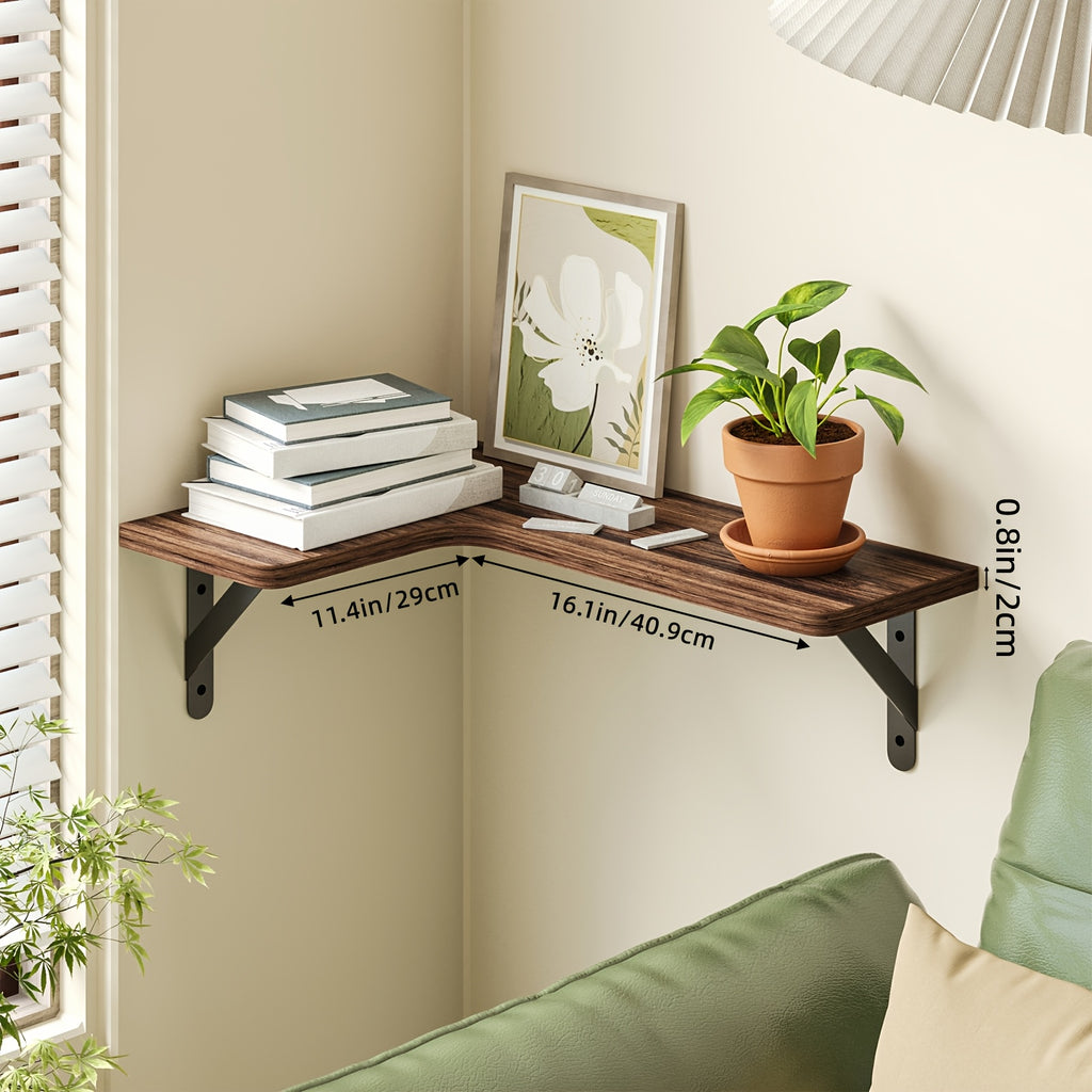 Space-Saving 5/6pcs Adjustable Home Storage Rack – durable multi-purpose storage, TOMNK 5 6pcs Heavy-Duty Rustic Wood Corner Floating Shelves Suitable for for Wall-Mounted Storage, designed for American homes, daily convenience and practical gifting