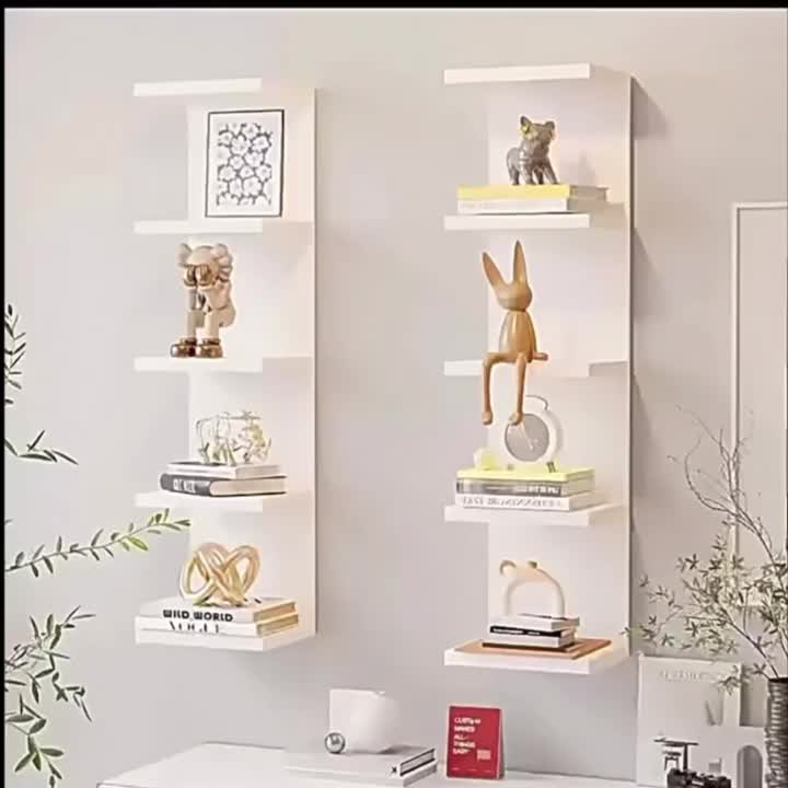 Home Storage Organizer – 3/5 Tier Floating Shelf Unit In Black Or White Innovative Space-saving Modern Storage Solution Quality Assured, Easy Installation Ideal for Bedrooms And Living Rooms