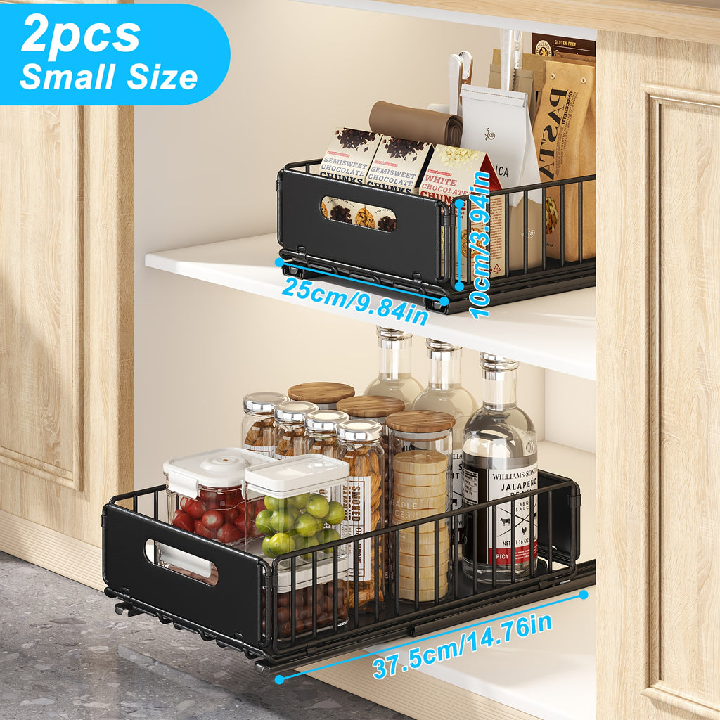 Space-Saving 2pcs Adjustable Home Storage Rack – durable multi-purpose storage, Multipurpose Storage 2pcs Multipurpose Organizer Cabinet Pull-out Storage Basket Bathroom Sink Slide-out Storage Basket, designed for American homes, daily convenience an