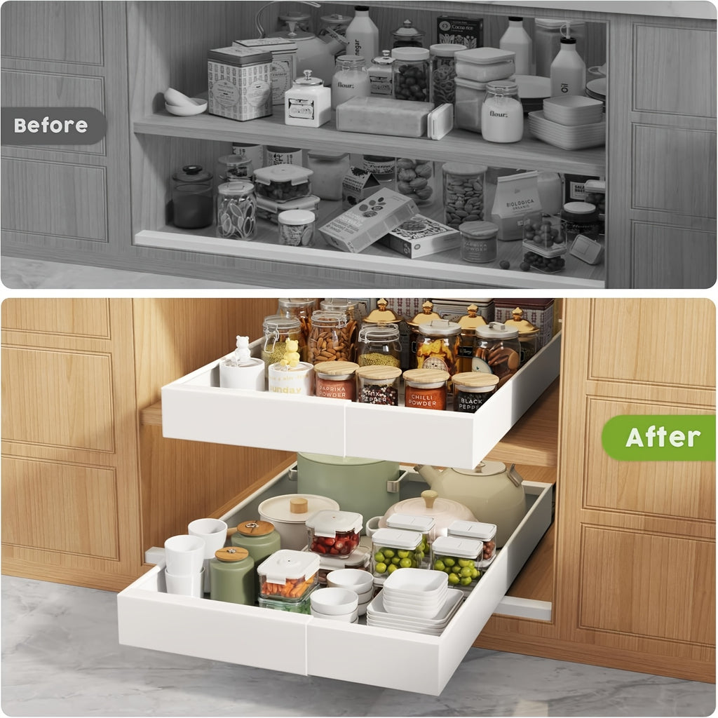 Smart 1pc Pull-Out Cabinet Organizer – smooth-access cabinet organization, Pull Out Storage 1pc 2pcs Expandable Pull-Out Cabinet Organizer Suitable for Heavy-Duty Sliding Storage, designed for American homes, daily convenience and practical gifting