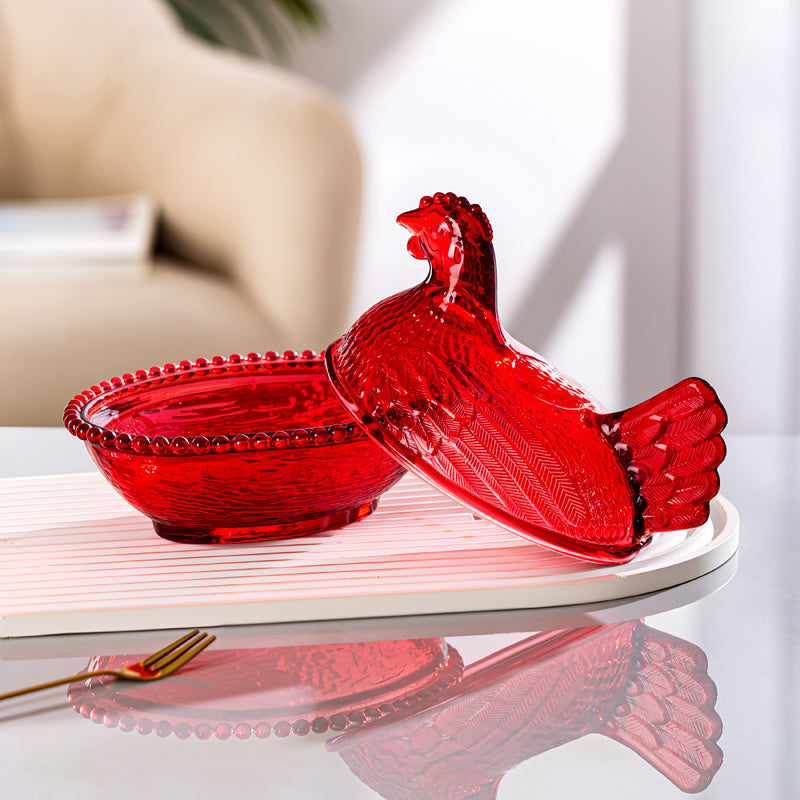 Smart Airtight Storage Jar Set – clear reusable pantry storage, Adorable Candy-Colored Chicken-Shaped Crystal Glass Storage Jar with Lid and Placemats - Perfect Table, designed for American homes, daily convenience and practical gifting