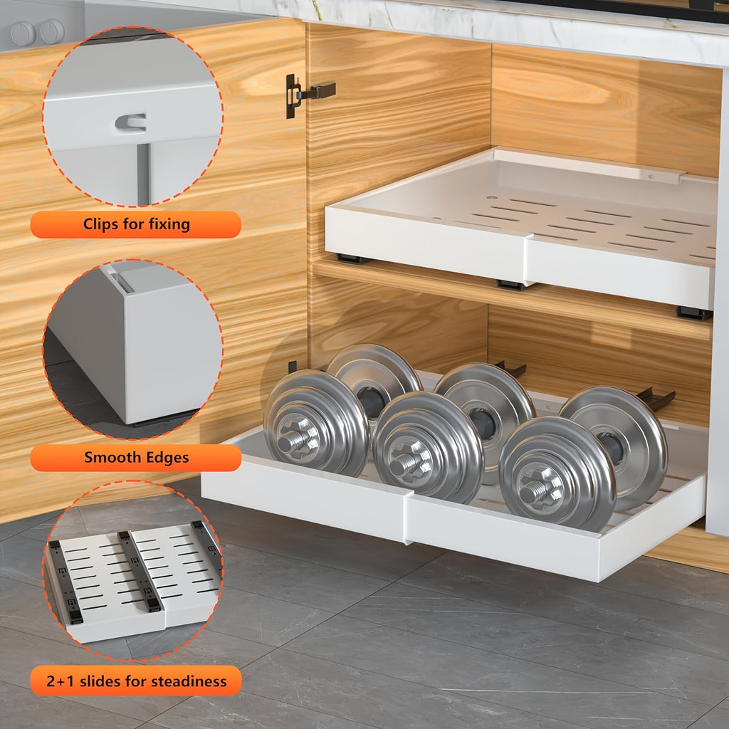 Versatile 1/2/4pcs Pull-Out Cabinet Organizer – smooth-access cabinet organization, 1 2 4pcs Expandable Pull-Out Cabinet Organizer 12 59-20 47 Inch Extendable Heavy-Duty Pull-Out, designed for American homes, daily convenience and practical gifting