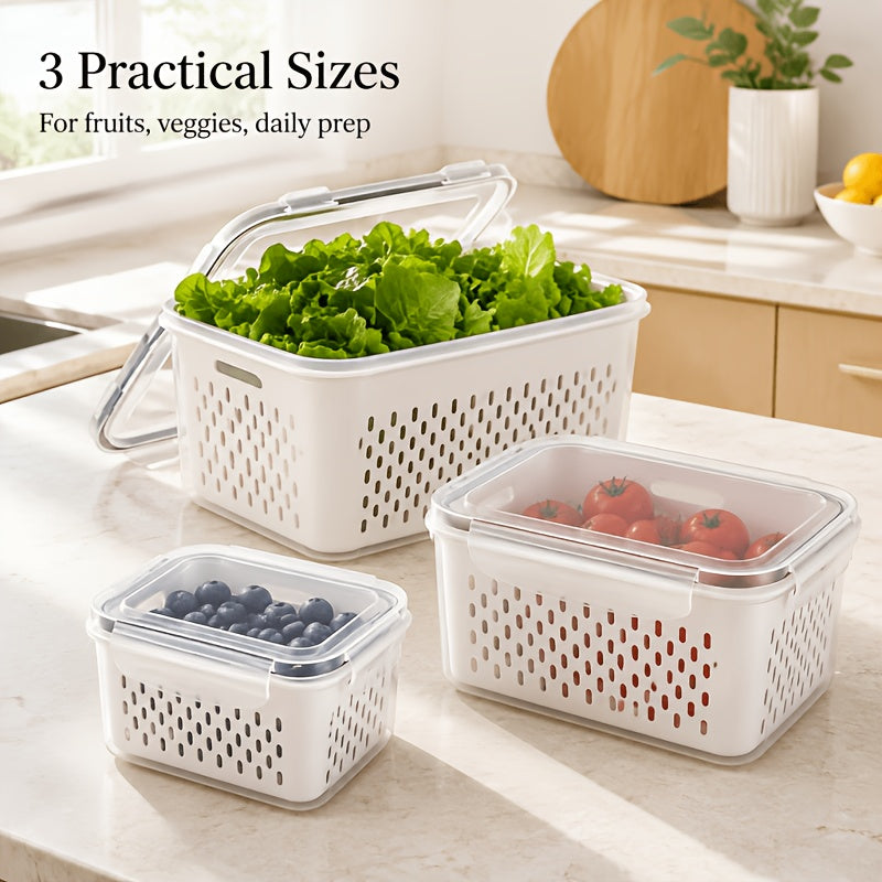 Smart 18/9/6/4pcs Refrigerator Storage Organizer – easy-access fridge organization, 18 9 6 4pcs Set Large Capacity Fruit Storage Containers with Removable Drain Colander, designed for American homes, daily convenience and practical gifting