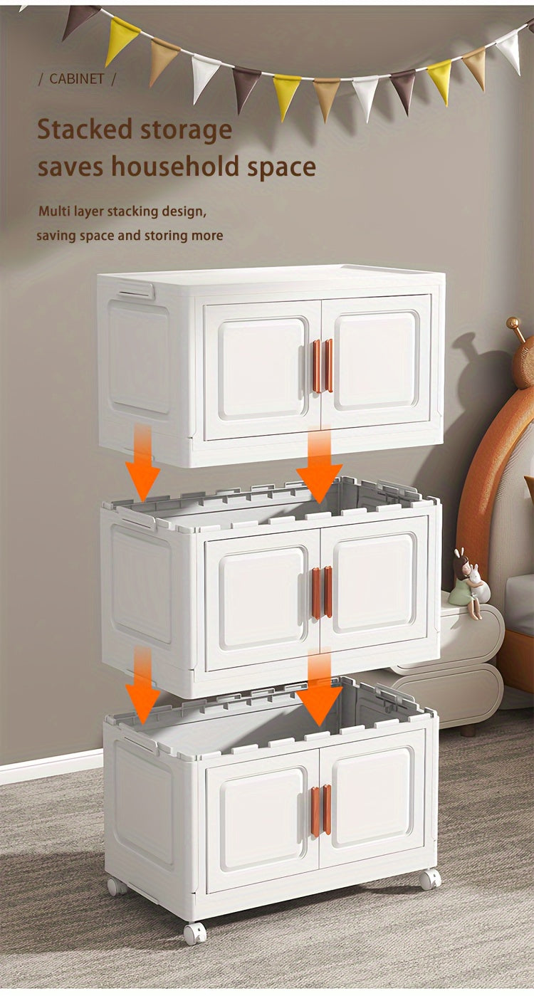 Modern Home Storage Organizer – space-saving everyday organization, Stackable Plastic Storage Cabinet with 2 to 5 Tiers Featuring Doors And Wheels Designed, designed for American homes, daily convenience and practical gifting