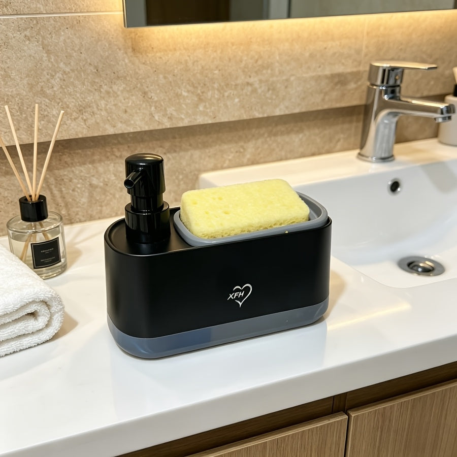 Compact Home Storage Organizer – space-saving everyday organization, High-End Versatile Kitchen Soap Dispenser Push-Activated Dish Soap Dispenser with Sponge Holder 2-In-1 Kitchen, designed for American homes, daily convenience and practical gifting