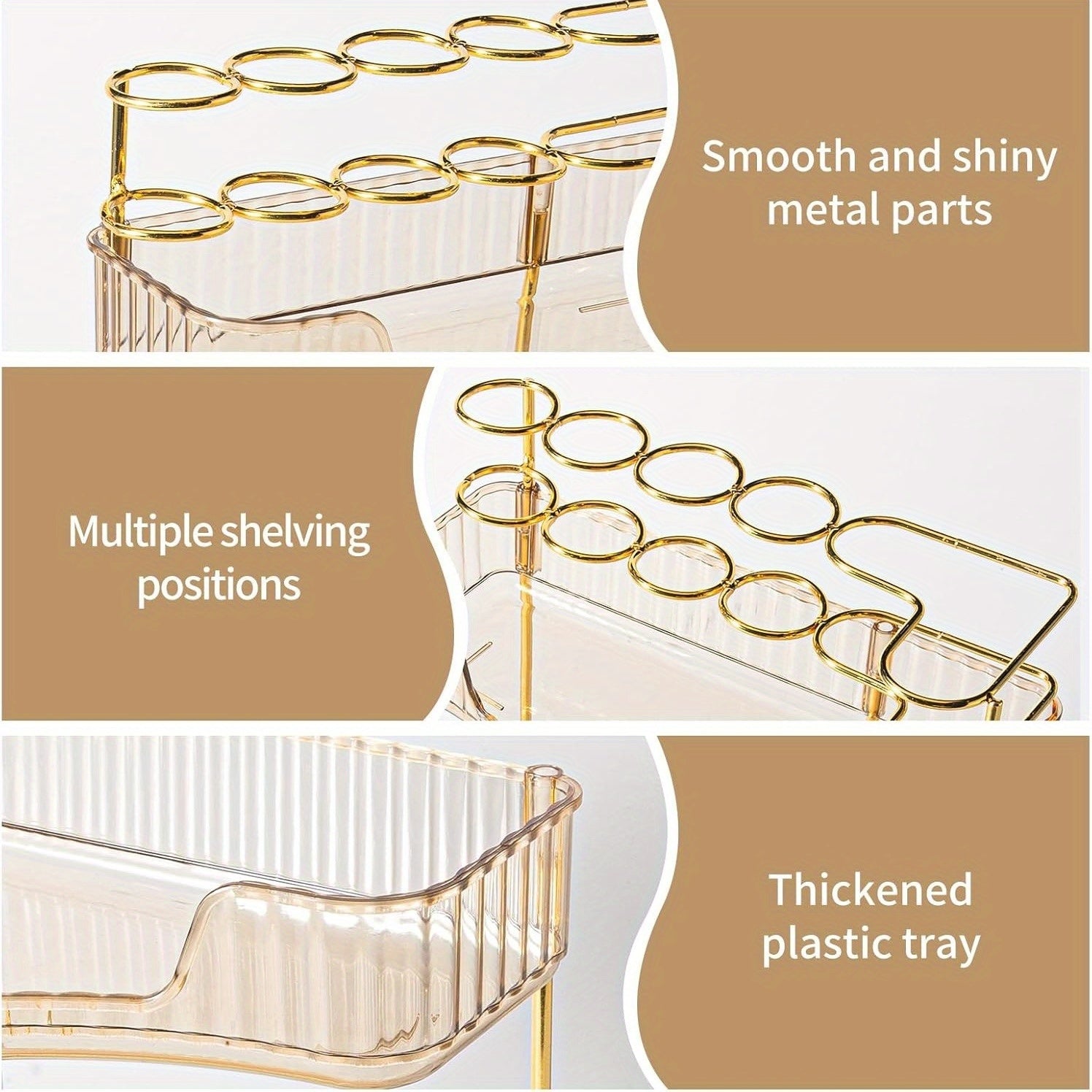 Home Organizer – 2-in-1 Corner Bathroom Counter Organizer - 2-Tier/3-Tier Space-Saving Shelf with B