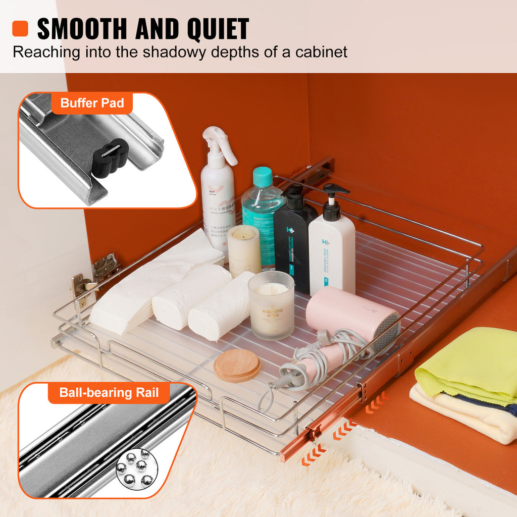 Heavy-Duty Pull-Out Cabinet Organizer – smooth-access cabinet organization, VEVOR 14 W x 21 D 17 W x 21 D Pull Out Cabinet, designed for American homes, daily convenience and practical gifting
