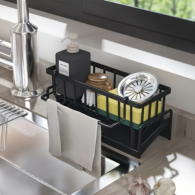 Easy-Access Adjustable Home Storage Rack – durable multi-purpose storage, Kitchen Household Drain Rack On The Wall Multi-functional Drain Rack New Multi-layer Rag Storage, designed for American homes, daily convenience and practical gifting