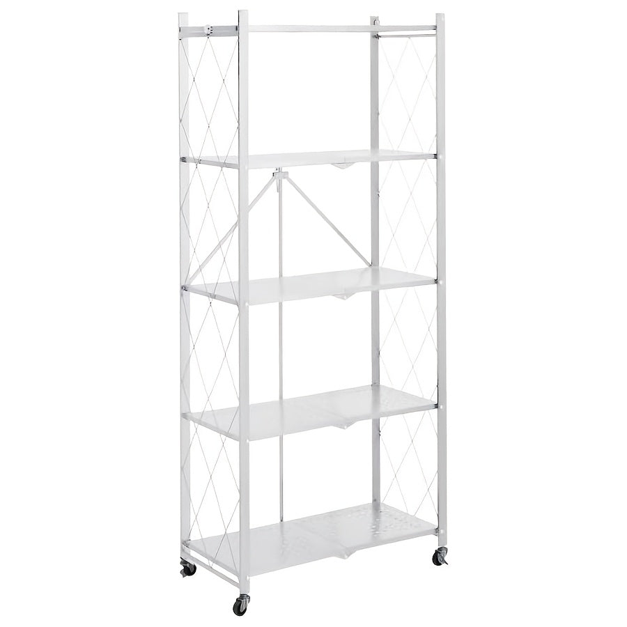 Storage Rack – 3 4 5 Layer Storage Rack No Installation Folding Storage Rack with Wheels Can