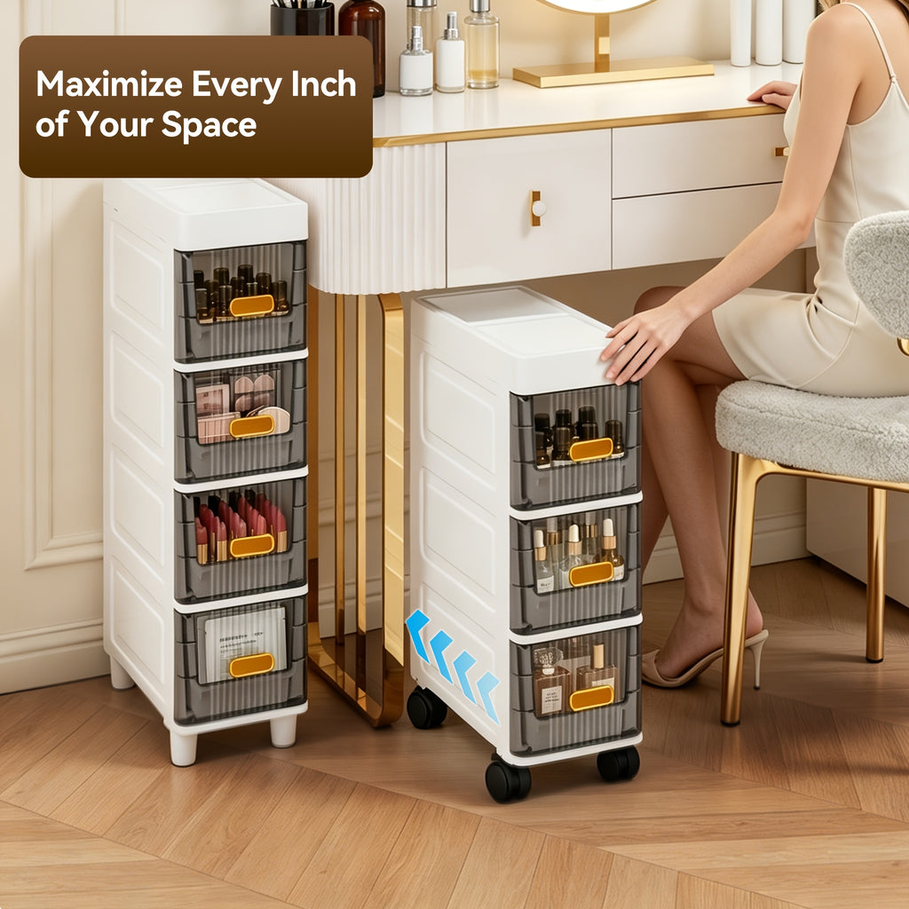 Compact Pull-Out Cabinet Organizer – smooth-access cabinet organization, Deluxe Slim Storage Cabinet with Drawers - Durable Waterproof PP Material Multi-Purpose Organizer with, designed for American homes, daily convenience and practical gifting