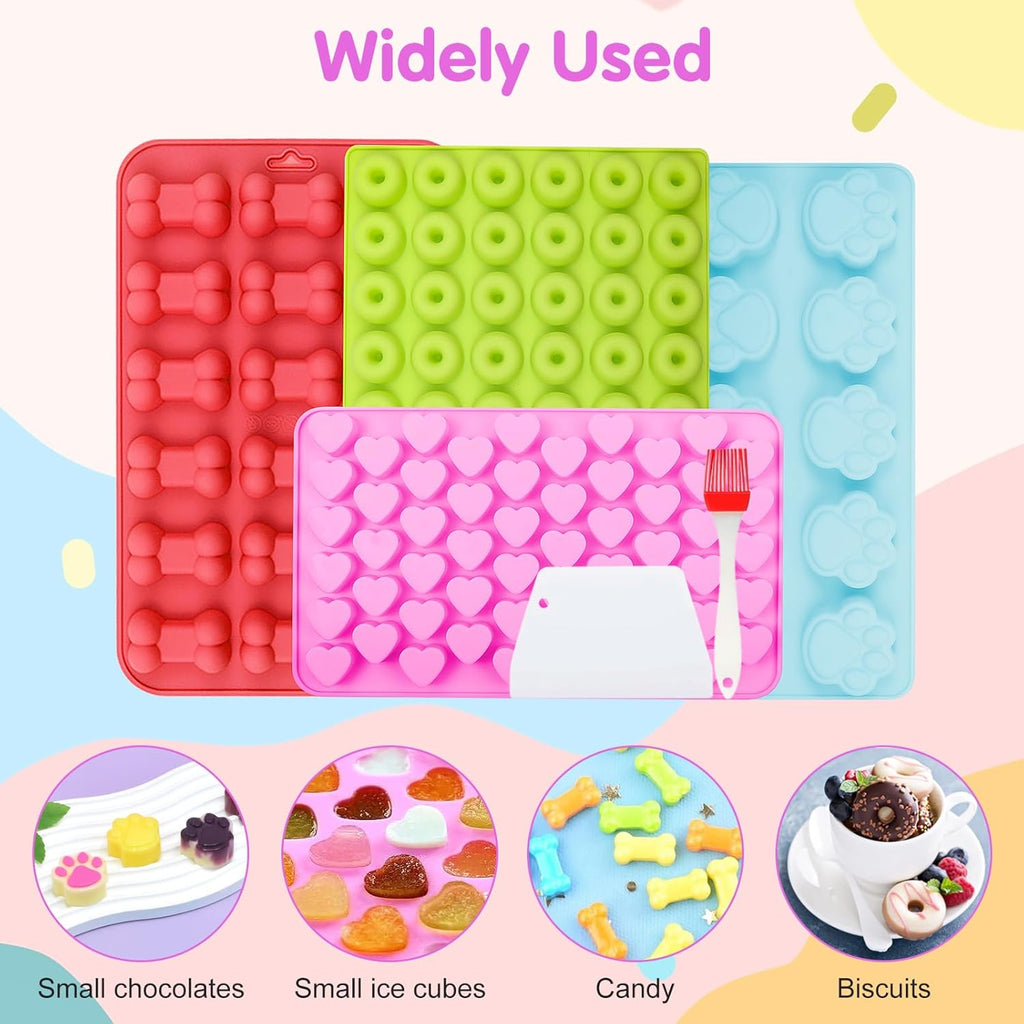 10Pack Silicone Baking Set with Scraper, Pastry Brush Dog Biscuits, Treats
