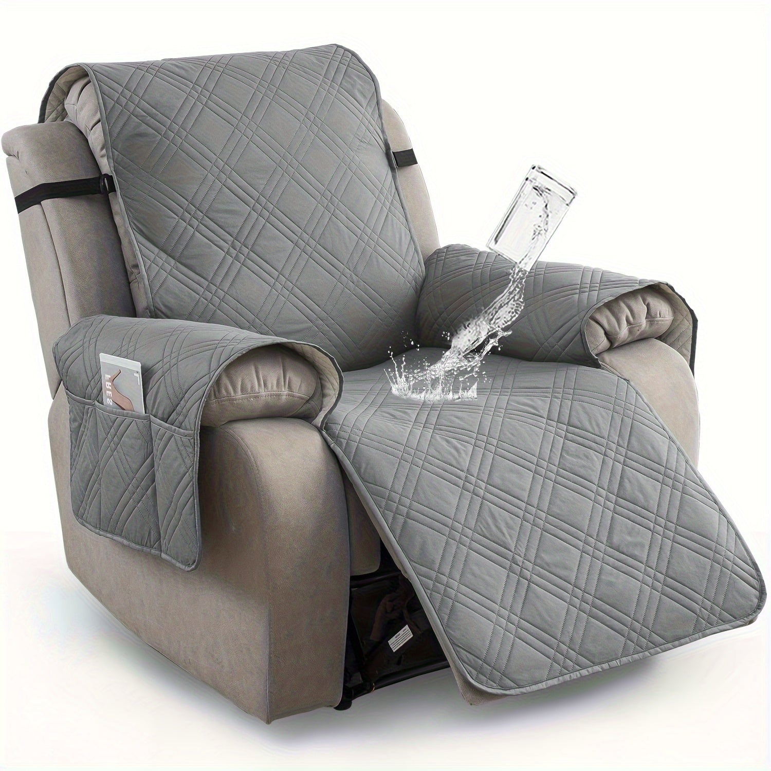 1pc 100% Waterproof Recliner Chair Cover, Non Slip Recliner Covers for Recliner Chair with Pocket, Pet Scratch-Resistant Sofa Slipcover, Washable Furniture Protector, Easy to Install for Living Room, Bedroom, And Study, Halloween Home Decorations