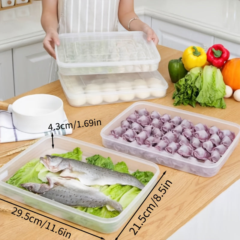 Kitchen Essential – 12pcs (6 Boxes + 6 Lids) Bulk Pack Food-Grade Refrigerator Storage Fresh-Keeping Box Cost-Effective Stock-Up Style Lidded Airtight Moisture-Proof for Dumplings BBQ Skewer