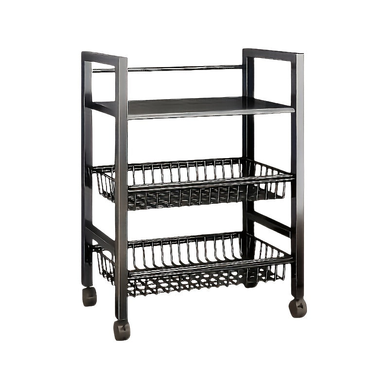 Storage Rack – 1 Removable Storage Rack Adjustable Kitchen Storage Rack Metal Shelf On Wheels