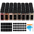 whonline 16pcs/24pcs/36pcs/48pcs Spice Jars, 4oz Glass Spice Jars with Labels - Shaker Lids, Collapsible Funnel, Brush and Marker, Seasoning Bottles for Spice Rack Drawer Cabinet