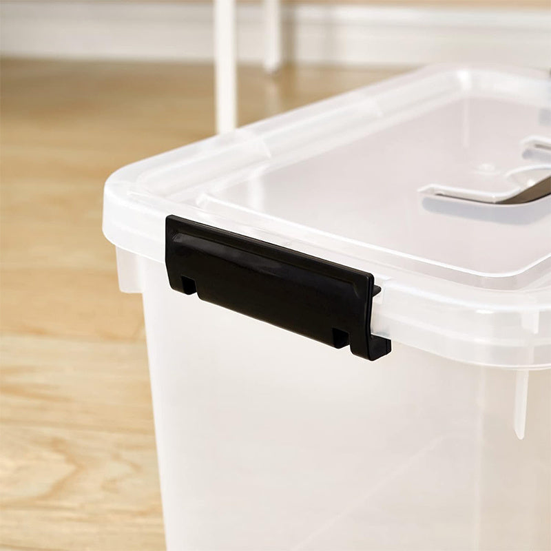 Plastic Storage Bins with Lids and Handle, Clear Plastic Latching Box for Storage, Stackable Storage Containers for Organizing, Multi-Purpose