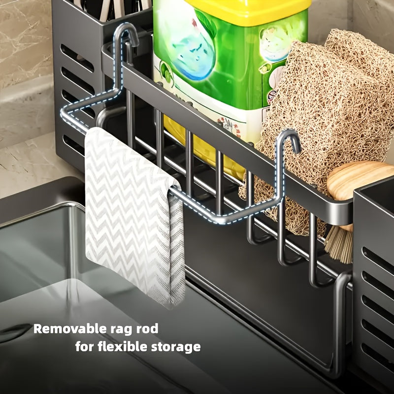 Space-Saving Adjustable Home Storage Rack – durable multi-purpose storage, Stainless Steel Drainable Soap Storage Rack Bathroom Toiletry Organizer with 1-Row Drainable Toothbrush Holder, designed for American homes, daily convenience and practical gi