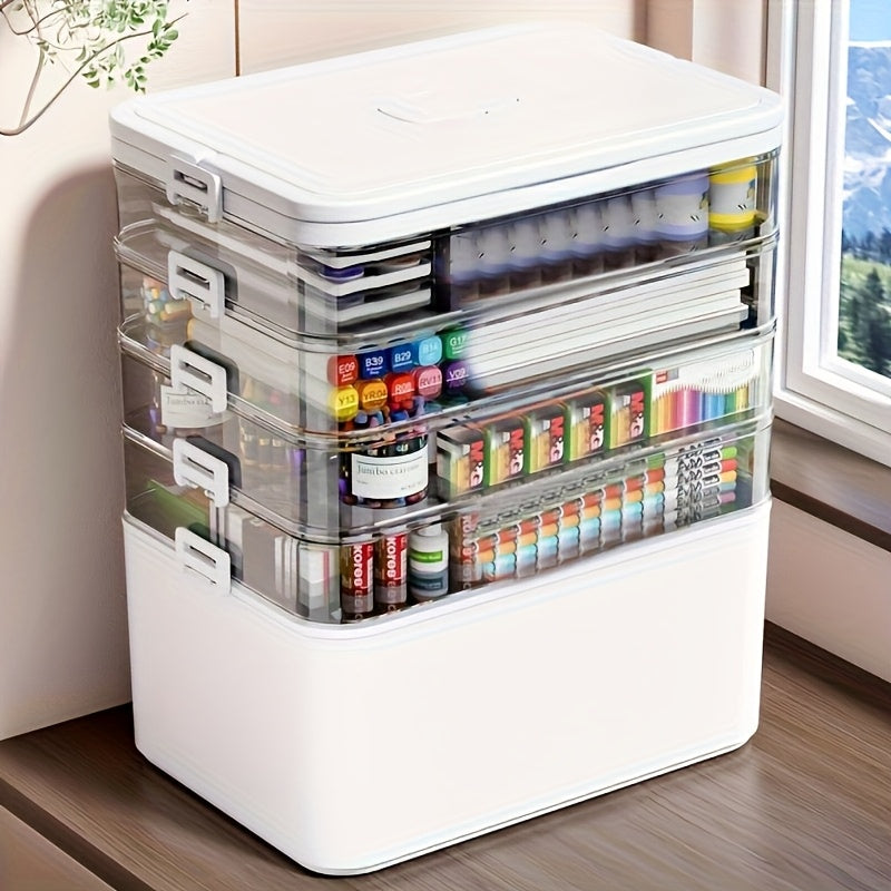 Space-Saving Stackable Home Storage Bins – portable space-saving storage, 2 5-Tier Large Capacity Multi-Layer Classification Durable Portable Storage Box Essential for Home And, designed for American homes, daily convenience and practical gifting