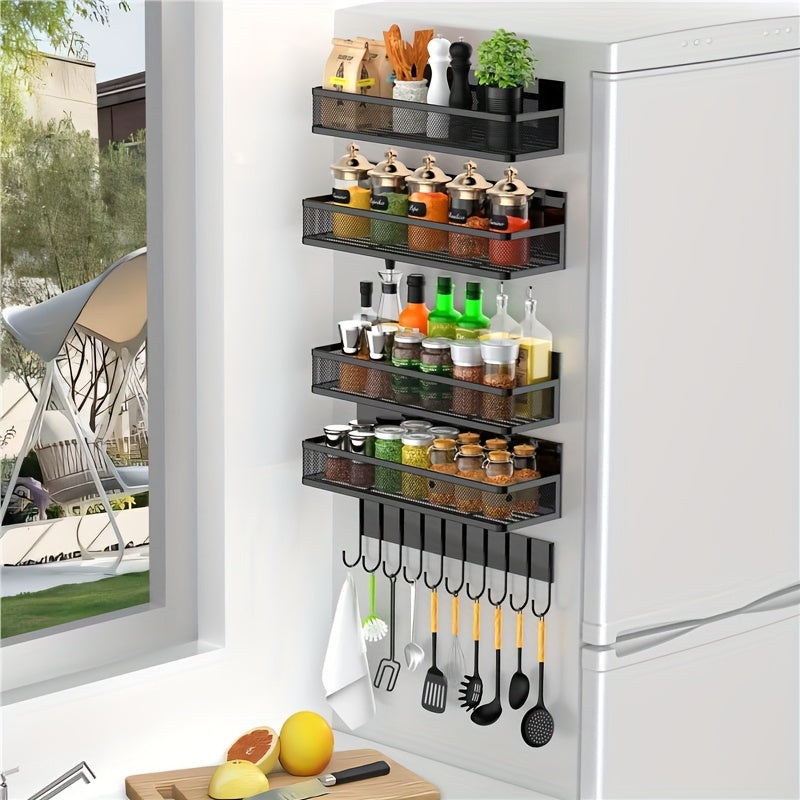Modern 2/4 Pack Adjustable Home Storage Rack – durable multi-purpose storage, 2 4 Pack Magnetic Spice Rack For Refrigerator Magnetic Shelf Fridge Magnet Organizer Magnetic, designed for American homes, daily convenience and practical gifting