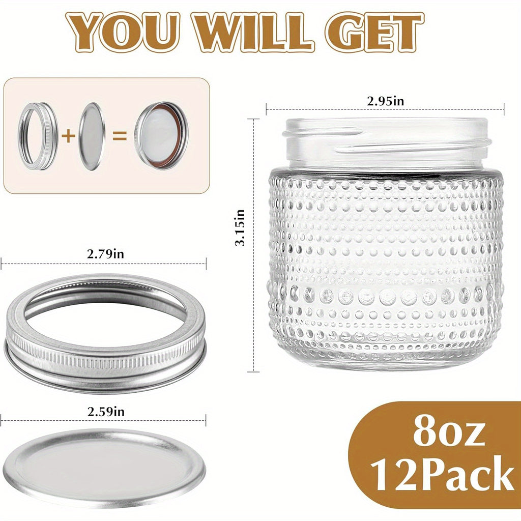 Modern 8oz Mason Jar Set – clear pantry organization, reusable lidded storage, designed for American kitchens, pantries, apartments, home organization, daily use and practical gifting