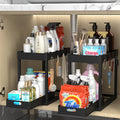 Kitchen Essential – 2pcs Under-Sink Storage Rack For Kitchen, Kitchen Cabinet Organizer, Double Sliding Cabinet Basket Storage Drawer, Kitchen Accessories, Kitchen Storage Rack And Cabinet,