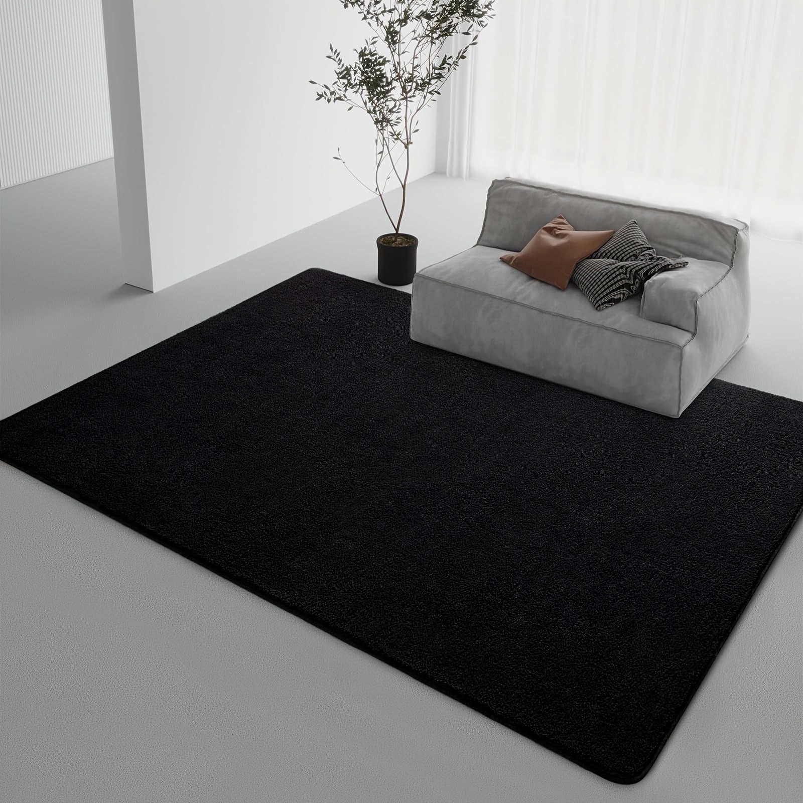 Soft Area Rug – Large Plush Carpet Suitable for Living Room & Bedroom - Soft Fluffy Floor Mat with Plush Pile, Machine Washable Non-Slip, Large Rectangular Indoor Carpet for Home Dorm Office