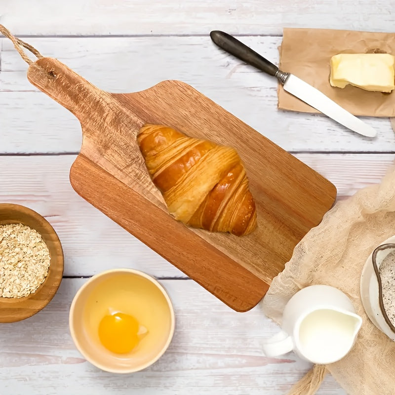 Versatile Kitchen Cutting Board – durable food prep and serving, 10 DIY Acacia Wood Cutting Boards with Handles - 11 7 Inches X 8, designed for American homes, daily convenience and practical gifting