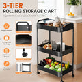 Premium Adjustable Home Storage Rack – durable multi-purpose storage, Triple-tier Carbon Steel Multi-functional Rolling Storage Cart Versatile Shelving Unit Snack Rack with Portable, designed for American homes, daily convenience and practical giftin