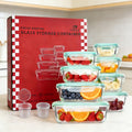 Smart 18pcs Glass Meal Prep Container Set – leak-resistant reusable meal prep, 18pcs 8 Lids 8 Containers 2 Spice Boxes Sealed Glass Food Storage Gift Box, designed for American homes, daily convenience and practical gifting