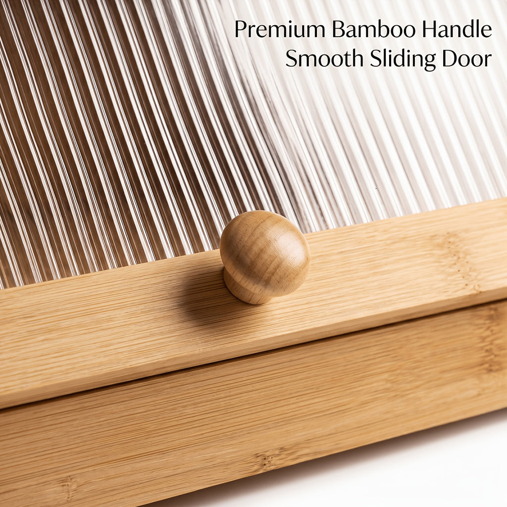 Versatile Countertop Bread Storage Box – fresh-bread countertop organization, 2-Tier Bamboo for bread Box Roll-Top Doors No Cross Flavor Natural Bamboo Countertop Food, designed for American homes, daily convenience and practical gifting