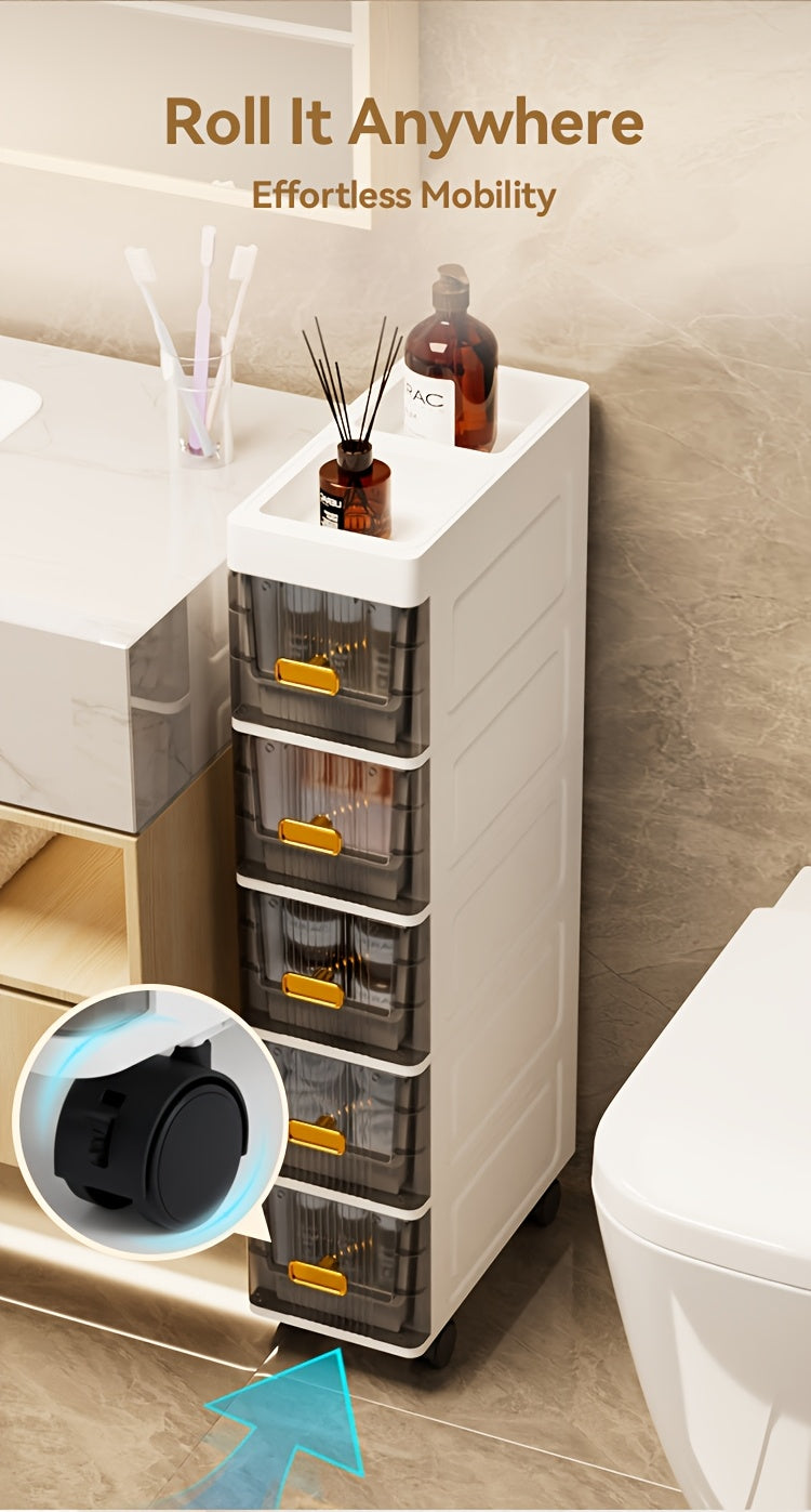 Compact Pull-Out Cabinet Organizer – smooth-access cabinet organization, Deluxe Slim Storage Cabinet with Drawers - Durable Waterproof PP Material Multi-Purpose Organizer with, designed for American homes, daily convenience and practical gifting