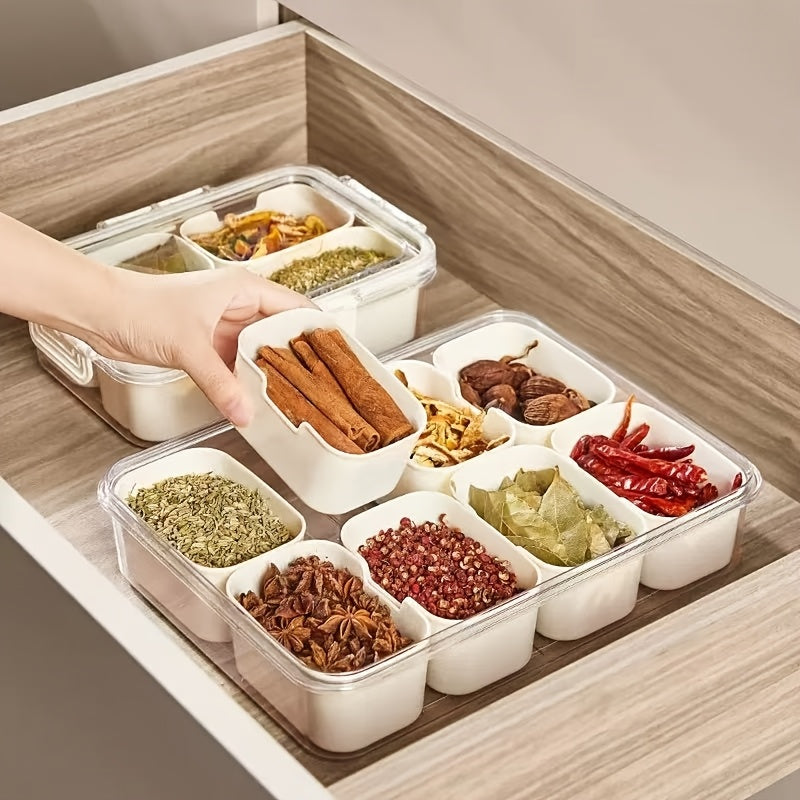 Modern Airtight Food Storage Containers – leak-resistant reusable meal prep, 8-Compartment Snack Box With Lid Locking Clips - Clear Plastic Food Storage Container With, designed for American homes, daily convenience and practical gifting