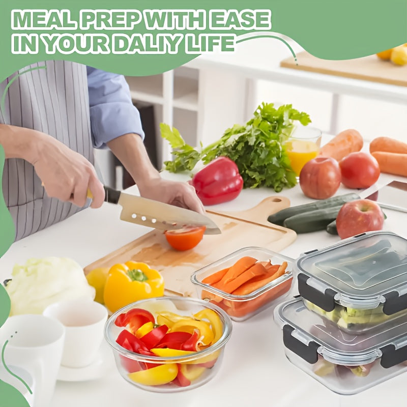 24pcs（12 containers+12 lids）Glass Food Containers with Lids, Meal Prep, Food Storage Kitchen Lunch Containers, Leak-proof, Sealed Glass Lunch Bento Boxes, Suitable for Microwave, Oven, Refrigerator, And Dishwasher, Grey