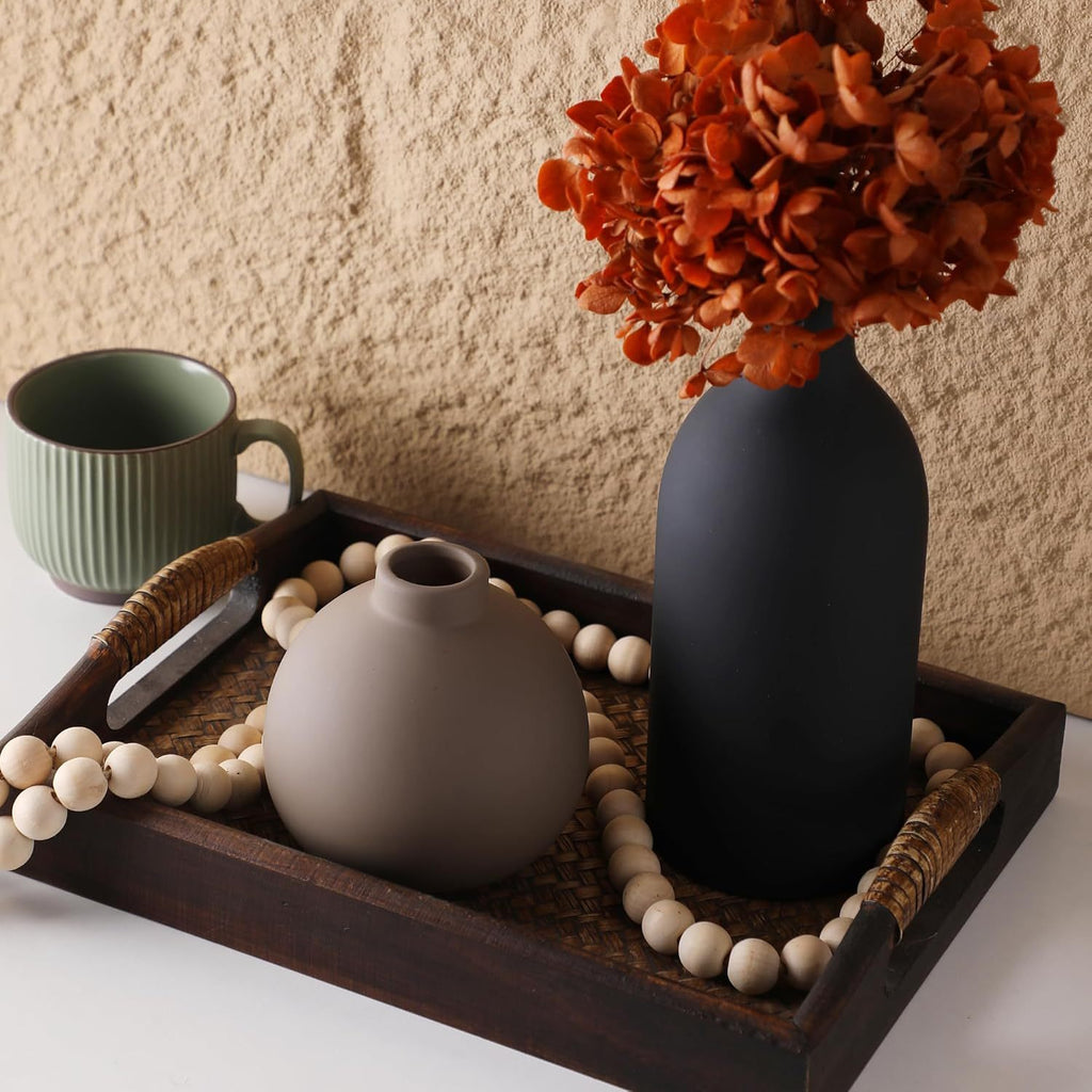 Heavy-Duty Ceramic Flower Vase – tabletop floral display and modern home decor, Ceramic Vase Set of 3 Vases Home Decor Rustic Farmhouse Decor Pottery, designed for American homes and practical gifting