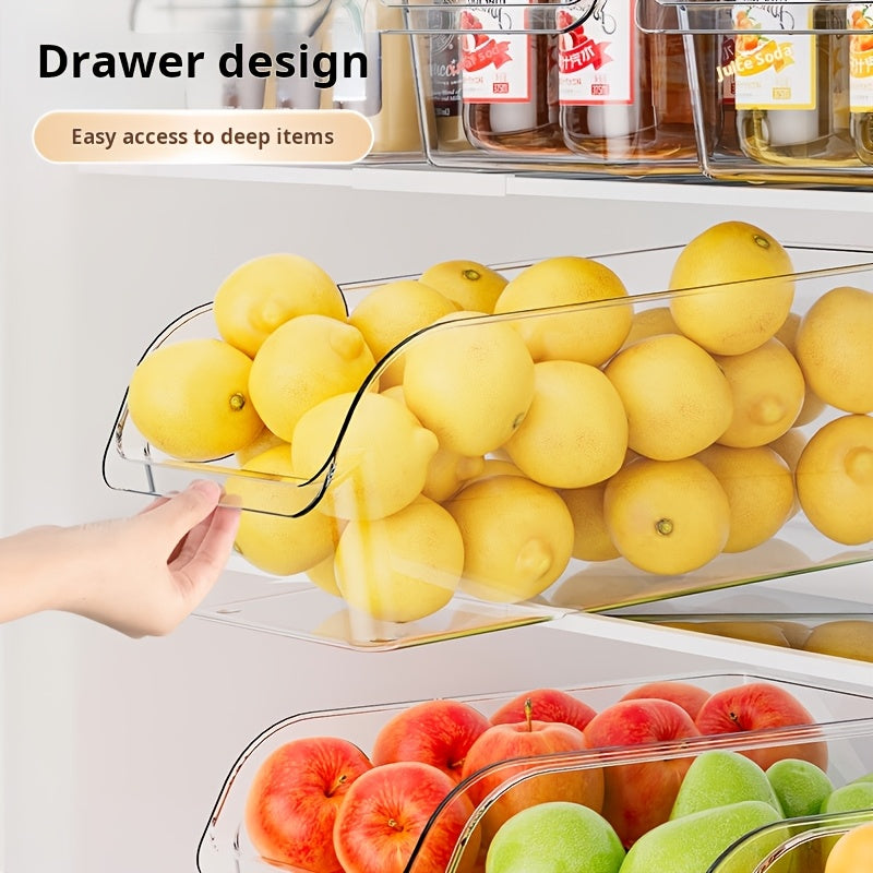 Refrigerator Storage Containers Set, Clear Bins for Produce, Eggs, Deli Meat, Food Savers, for Fridge, Freezer, Pantry, Space-Saving Kitchen Organizer