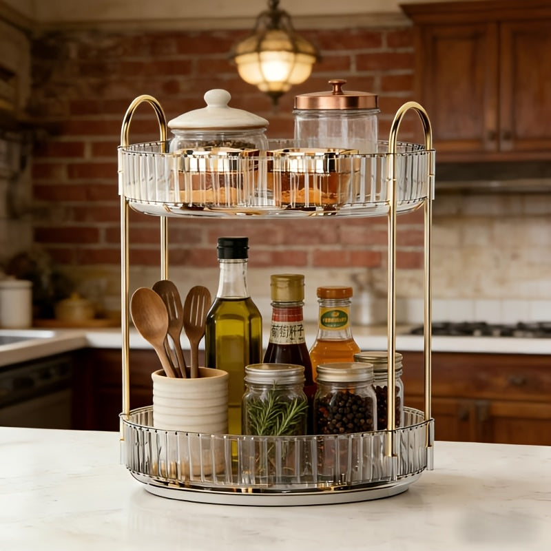Smart Glass Spice Jar Set – clear reusable pantry storage, 360-Degree Rotating Seasoning Storage Box Suitable for Kitchens Bathrooms And Dressing Tables - Large, designed for American homes, daily convenience and practical gifting