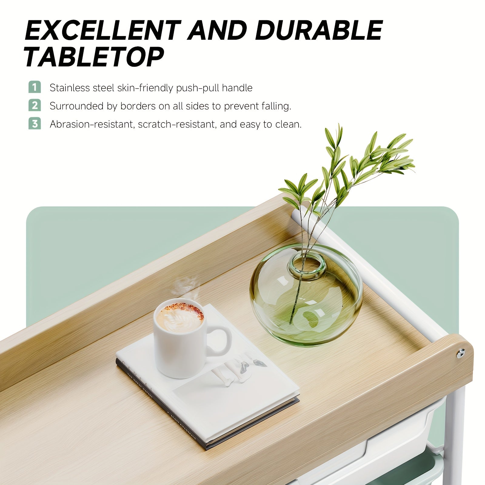 Space-Saving Stackable Storage Drawer – smooth-access cabinet organization, TOOLF 10-Tier Rolling Storage Cart Featuring Spacious Drawers a Portable Organizer with a Tabletop, designed for American homes, daily convenience and practical gifting