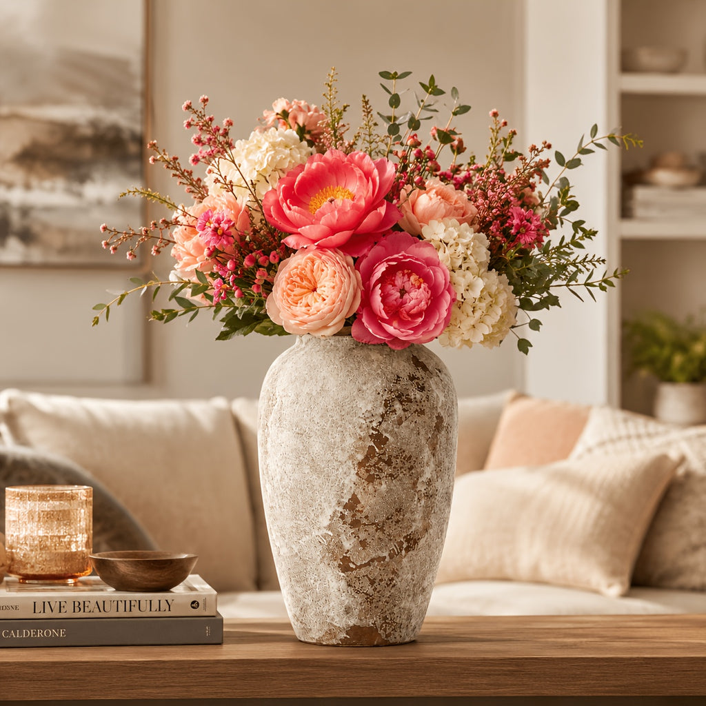 Easy-Access Ceramic Flower Vase – tabletop floral display and modern home decor, Rustic Ceramic Vase Set Of 3 Sizes for Home Decor Farmhouse Flower Vase for, designed for American homes, daily convenience and practical gifting