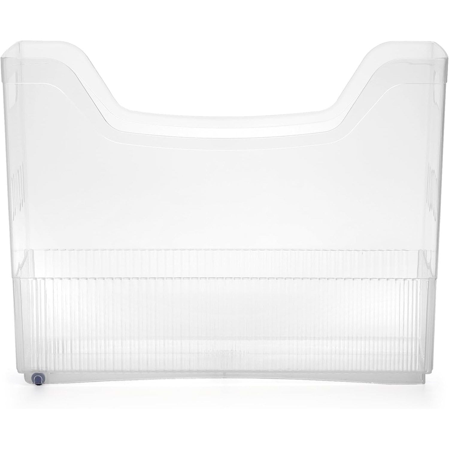 3 Pack Freezer Organizer Bins with Wheels, Clear Plastic Pantry Storage Organizer with Handle, Tall Narrow Kitchen Organization Rolling Bins for Fridge, Cabinet, Bathroom, Under Sink, Office