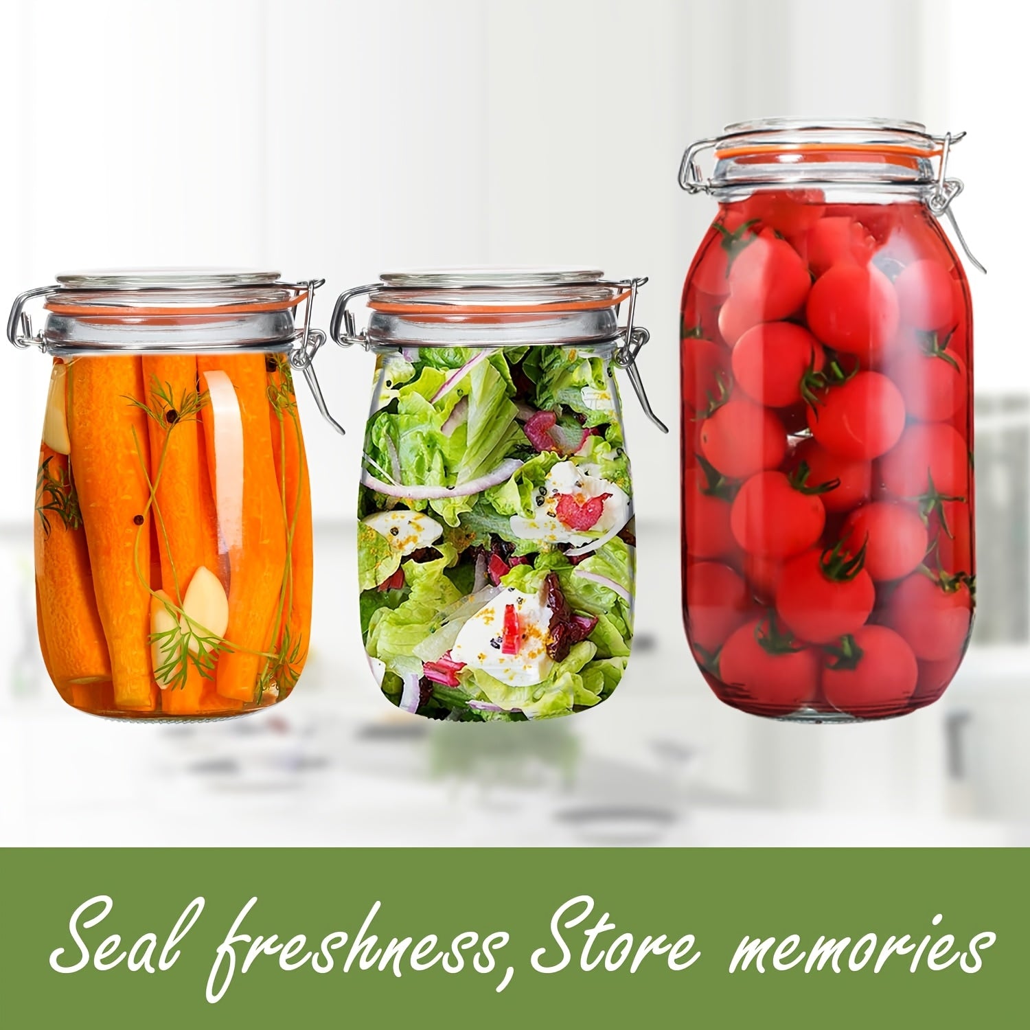 Heavy-Duty 3pcs Mason Jar Set – clear reusable pantry storage, 3pcs Half-Gallon Glass Mason Jars with Airtight Lids 64-Ounce Wide Mouth for Pickling Canning, designed for American homes, daily convenience and practical gifting